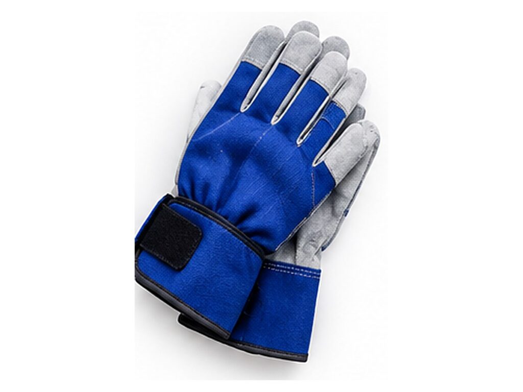Blue Canvas and Split Leather Work Gloves