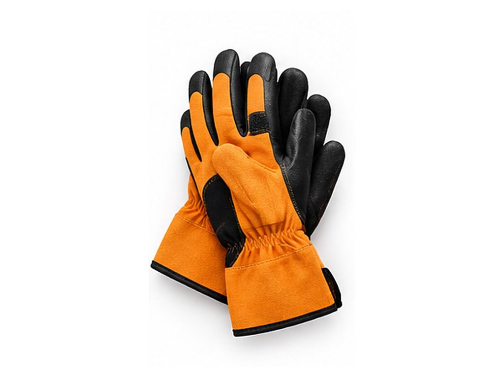 Orange and Black Mechanics Work Gloves