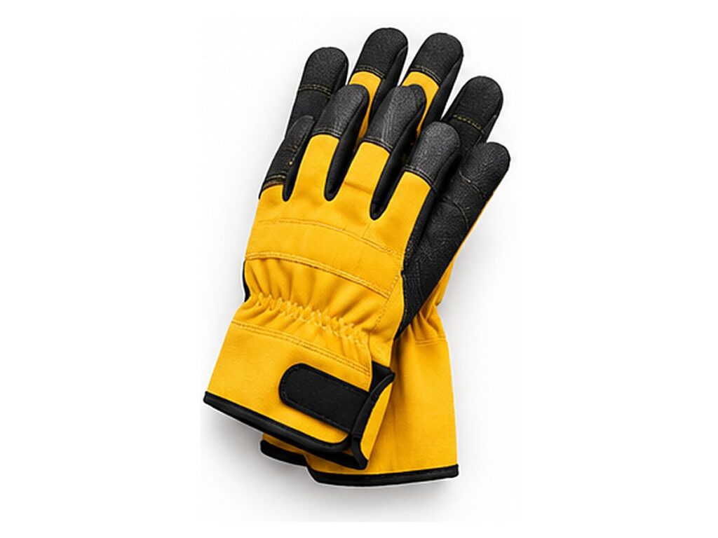 Yellow and Black Mechanics Work Gloves